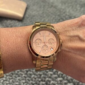 Michael Kors ROSE gold watch barely worn! Might need new battery.